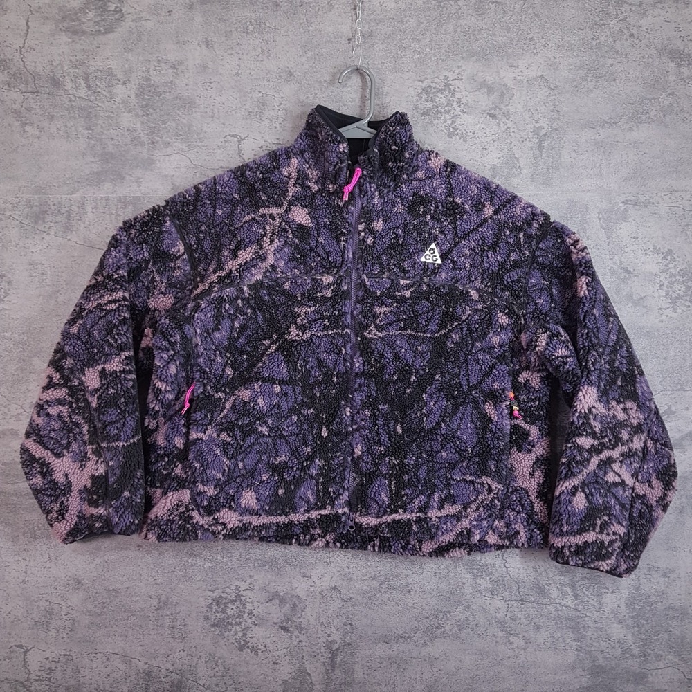 NIKE ACG Canwell Glacier Windproof Fleece Jacket Womens LARGE Purple FV7339-573